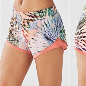 EUC FABLETICS Medium LATRICE FLORAL SUMMER SHORTS two layer